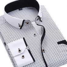 Load image into Gallery viewer, Men Fashion Casual Long Sleeved Printed shirt Slim Fit Male Social Business Dress Shirt Brand Men Clothing Soft Comfortable