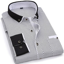 Load image into Gallery viewer, Men Fashion Casual Long Sleeved Printed shirt Slim Fit Male Social Business Dress Shirt Brand Men Clothing Soft Comfortable