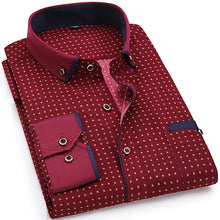 Load image into Gallery viewer, Men Fashion Casual Long Sleeved Printed shirt Slim Fit Male Social Business Dress Shirt Brand Men Clothing Soft Comfortable