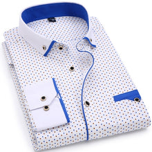 Load image into Gallery viewer, Men Fashion Casual Long Sleeved Printed shirt Slim Fit Male Social Business Dress Shirt Brand Men Clothing Soft Comfortable