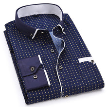 Load image into Gallery viewer, Men Fashion Casual Long Sleeved Printed shirt Slim Fit Male Social Business Dress Shirt Brand Men Clothing Soft Comfortable