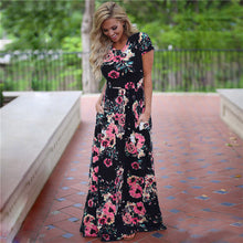 Load image into Gallery viewer, Women Floral Print Long Maxi Dress