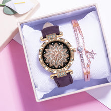 Load image into Gallery viewer, Fashion Leather Strap Watch Women Quartz Watch Romantic Starry
