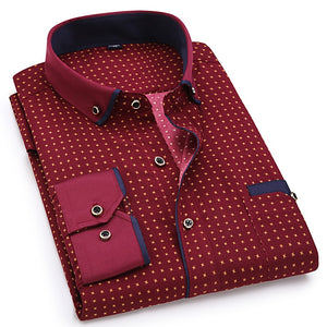 Men Fashion Casual Long Sleeved Printed shirt Slim Fit Male Social Business Dress Shirt Brand Men Clothing Soft Comfortable