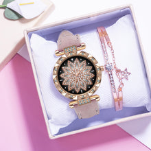 Load image into Gallery viewer, Fashion Leather Strap Watch Women Quartz Watch Romantic Starry
